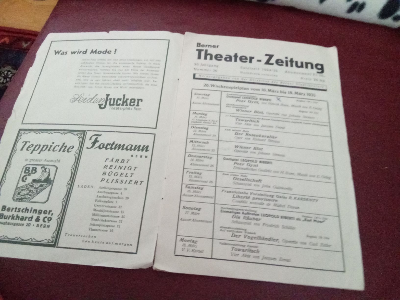 Libri: BERNER THEATER-ZEITUNG 1934/35 – Usato da Muri BE venduto da Alk 2
