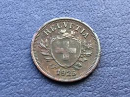 1 Rappen 1925 ungereinigt