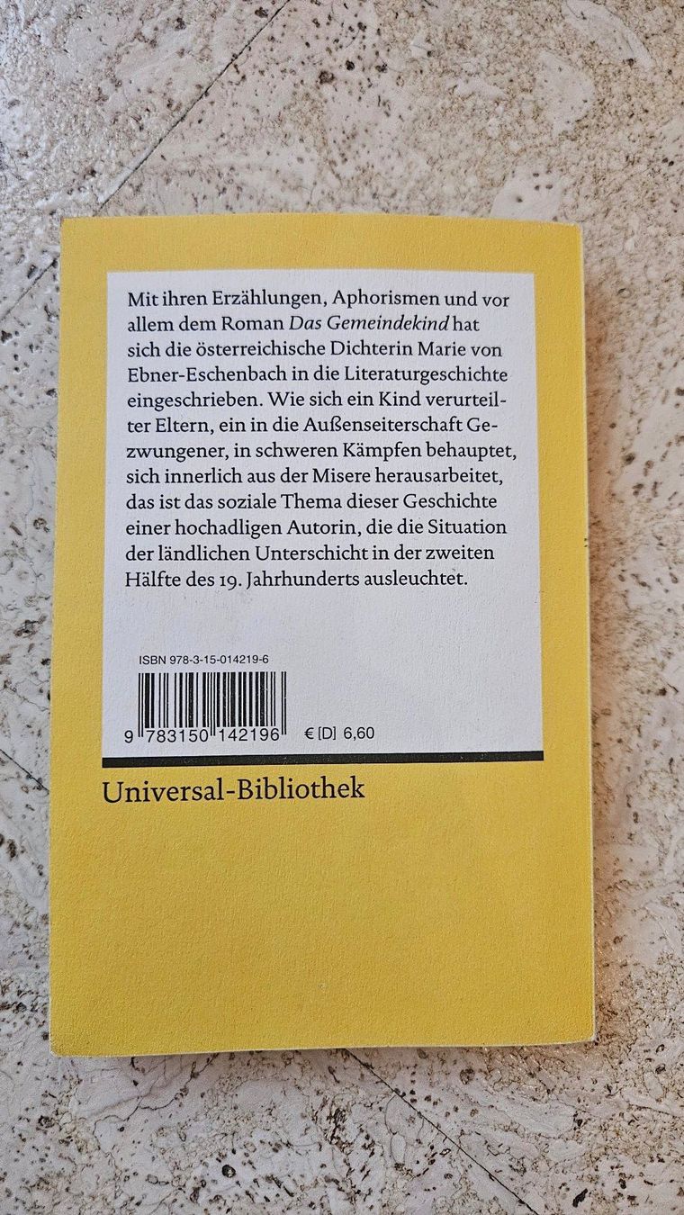 Bücher: Das Gemeindekind von M.v. Ebner-Eschenbach, Reclam – Gebraucht aus Zuoz von ser_b555 1