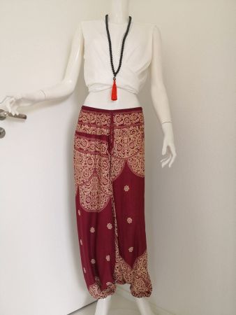 🤩3 STK: BOHO-CHIC YOGA-HOSE DUNKELROT & HAUSSCHUHE &D&G P