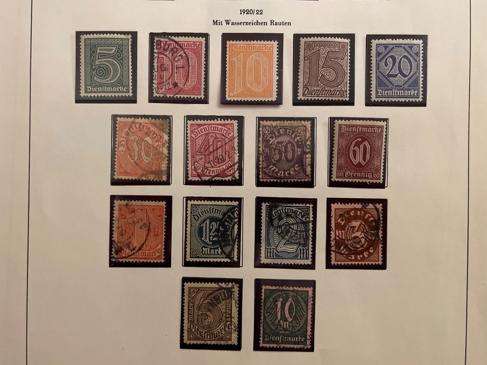Alle Briefmarken: Deutsche Dienstmarken 1920/22 – Gebraucht aus Zürich von sugugus