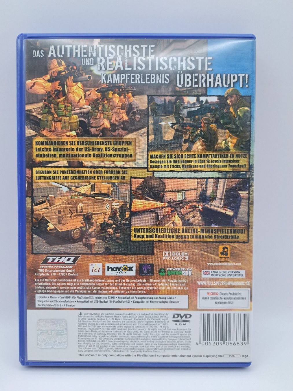 Spiele: Full Spectrum Warrior Ten Hammers (Playstation 2/PS2) – Gebraucht aus Balgach von Wasnwasn 1