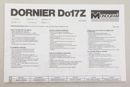 Monogram Dornier Do17Z 1/72 Bauanleitung
