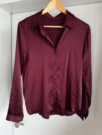 Damen Bluse Silk bordeaux Langarm guter Zustand