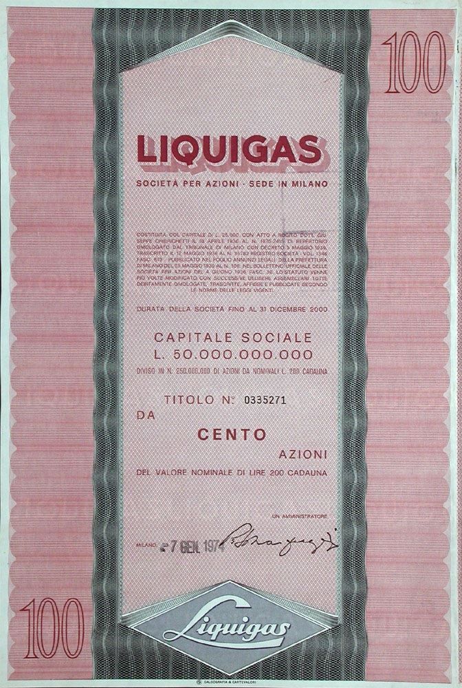 Documents: Liquigas SpA, Milano - 1971 – D'occasion à Solothurn par Sgasche