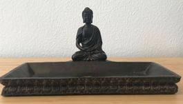 Buddha Ablageschale schwarz gebraucht guter Zustand