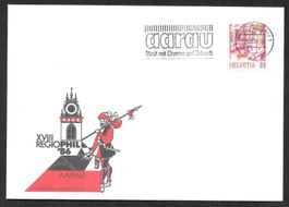 Flaggenstempel Aarau Stadt mit Charme und Zukunft 25.11.1986