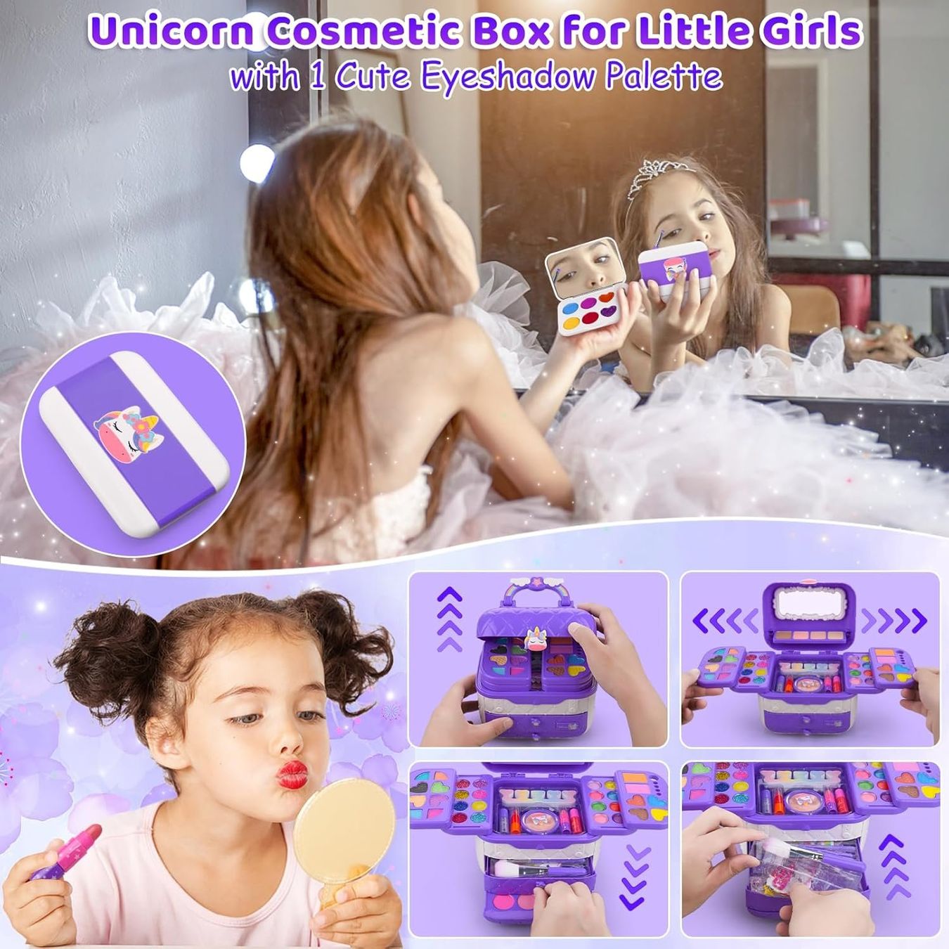Make-up: 80PCS Waschbar Schminke Kinder Schminkset Mädchen – Nuovo (secondo la descrizione) da Thun venduto da nuonuo 3