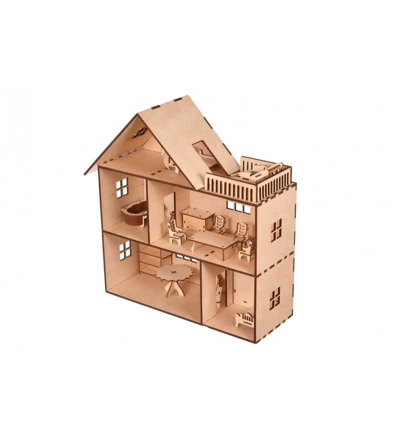 Puppenhäuser & -möbel: Puppenhaus Mit Möbeln Aus Holz – Neu (gemäss Beschreibung) aus Buchs Zh von bar_7kk7