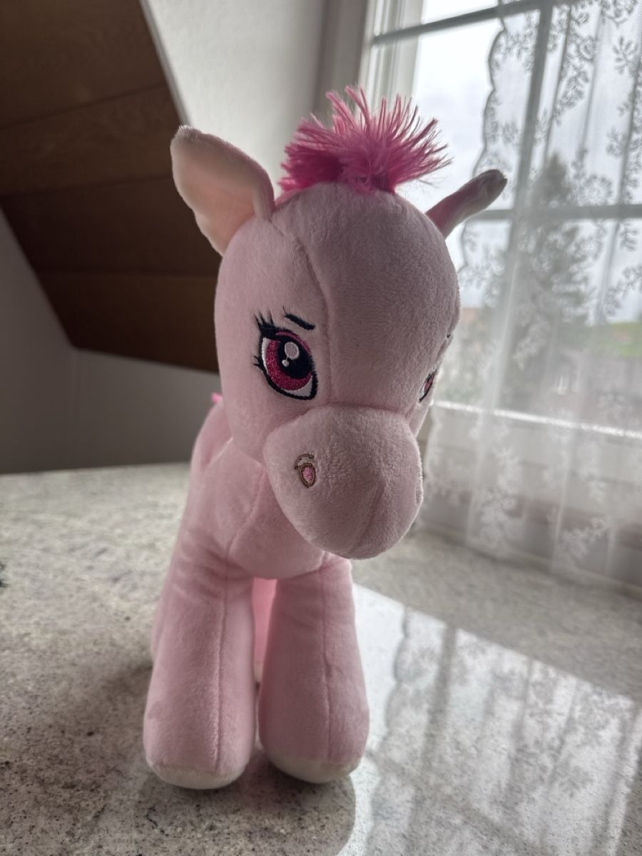 Giocattoli: Plüsch-Pony rosa mit Blume – Nuovo (secondo la descrizione) da Heiden venduto da Bettyk11. 1