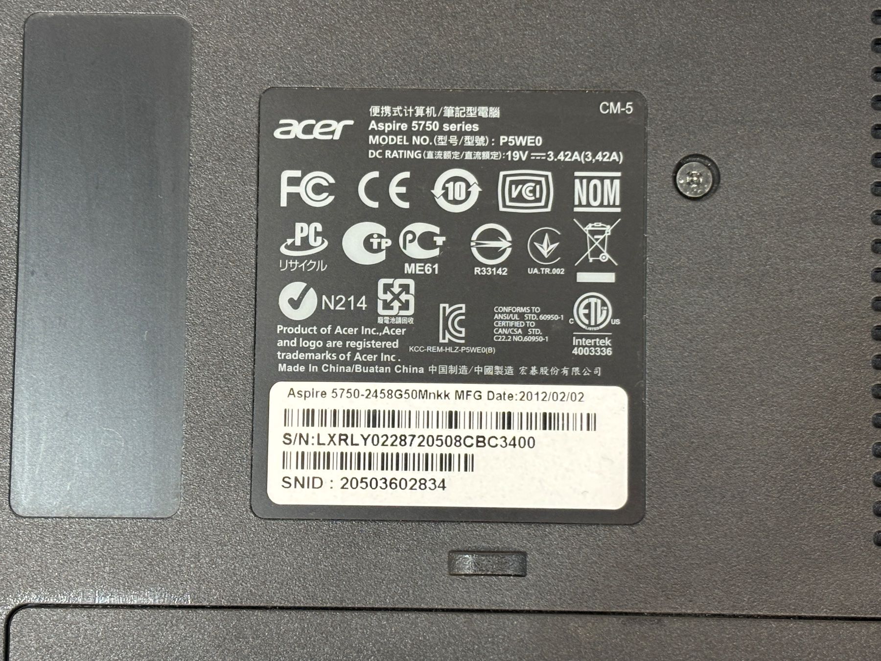 Acer Notebook: Notebook 15.6" Acer Aspire 5750, Intel Core i5, DEFEKT – Difettoso da Lachen SZ venduto da alcom-electronics 5