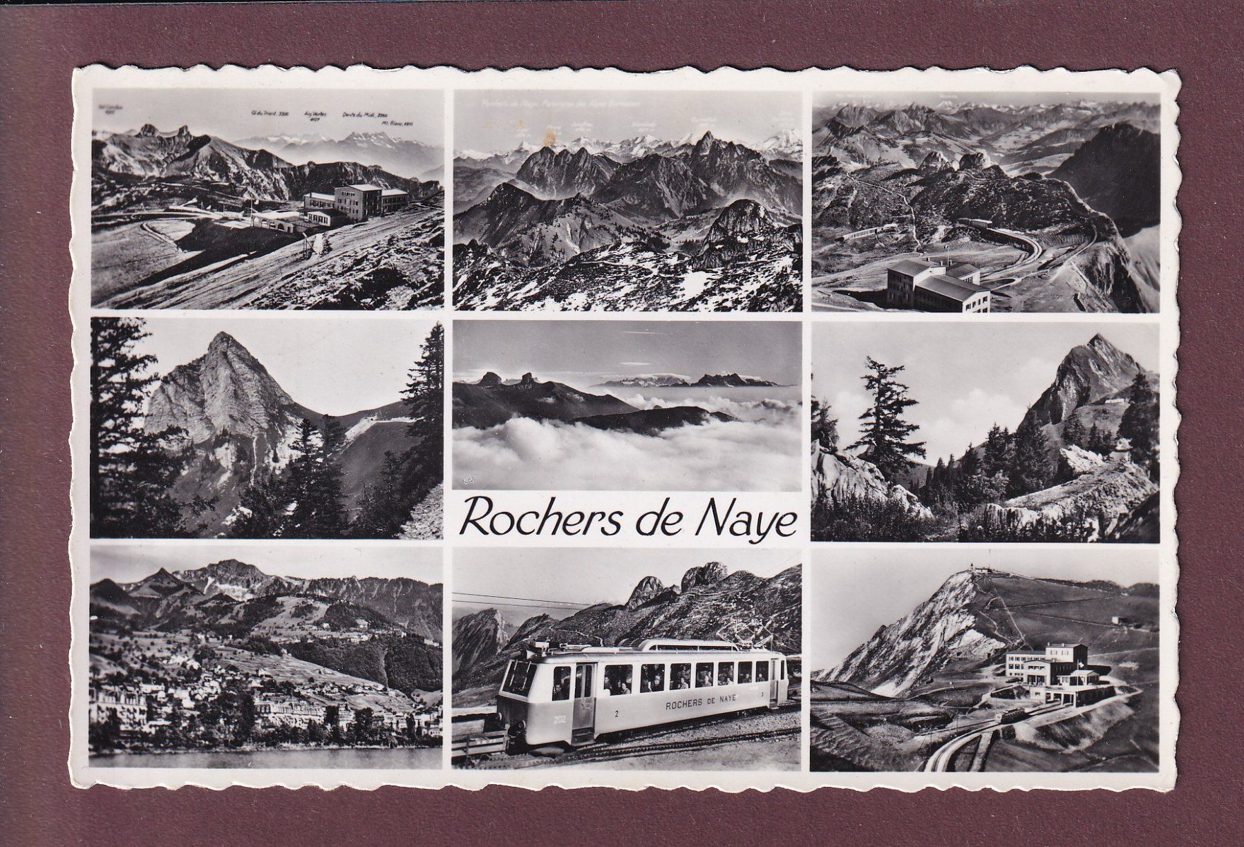 Cartoline postali: ROCHERS DE NAYE - 9 images - 1948 – Usato da Pully venduto da nicecards