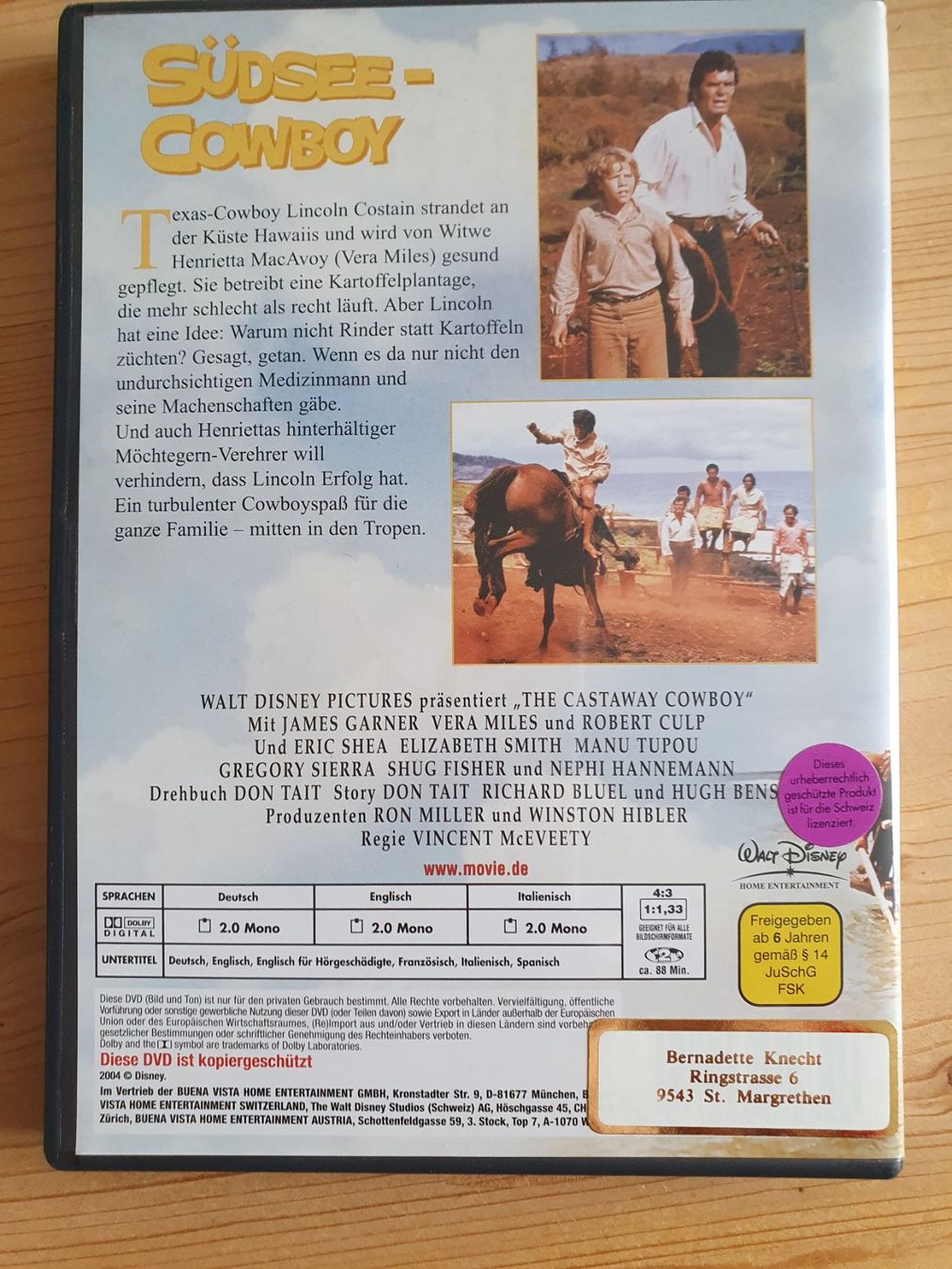 Tutti i DVDs: DVD - Südsee Cowboy / James Garner – Usato da St. Margarethen TG venduto da Schachmatt 1