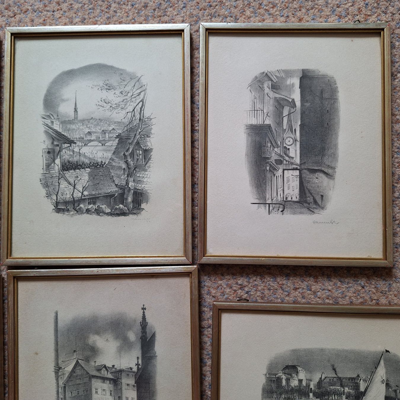 Foto & Immagini: Eine Sammlung von 6 gerahmten Grafiken – Usato da Winterthur venduto da Goldpipau 2