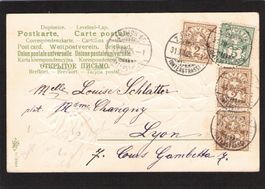 Zifferfrankatur auf Prägekarte 31.Xll.1905