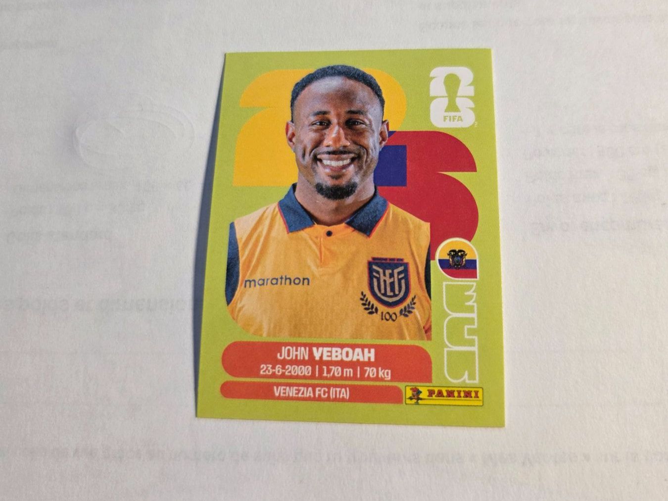 Panini Carte collezionabili: Panini  2026 JOHN YEBOAH ECU 14 – Nuovo (secondo la descrizione) da Grand-Lancy venduto da Seo67