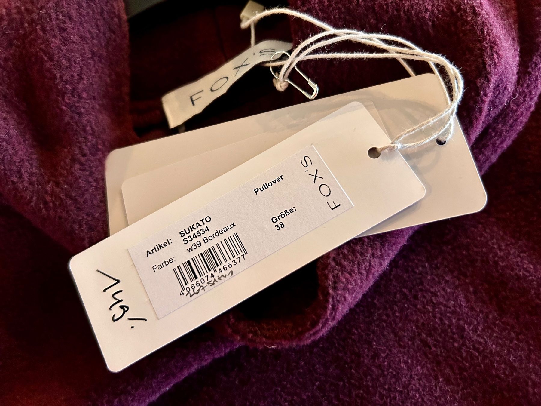 Fox Maglioni & Felpe: FOX‘S Fleecepullover, Grösse 36, neu mit Etikette – Nuovo e nell'imballaggio originale da Oberhasli venduto da anzis 5