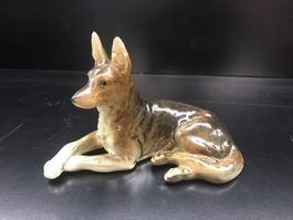 Porzellan Figur, Hund, Schäferhund
