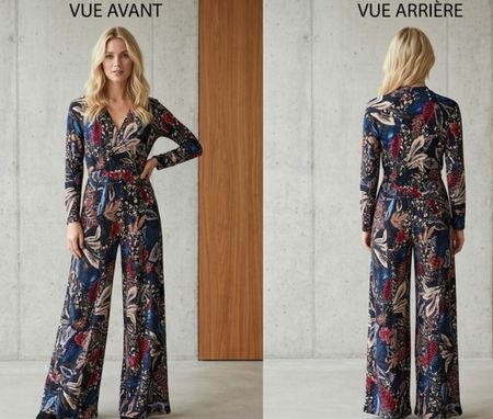 combinaison imprimée fluide, style bohème, T.U