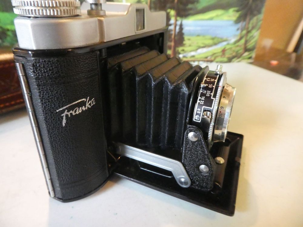 Vintage Camera Folding 6x6 Franka Solida III Lens Radionar 2.9/80mm US ZONE