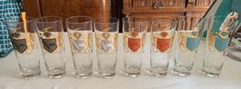 Set de 8 Verres "Collins" Vintage du milieu du XXème siècle.