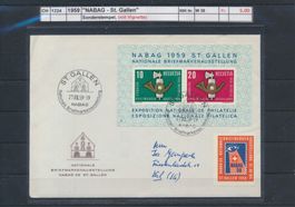 1959 "NABAG - St. Gallen", Sonderstempel, (mit Vignette)