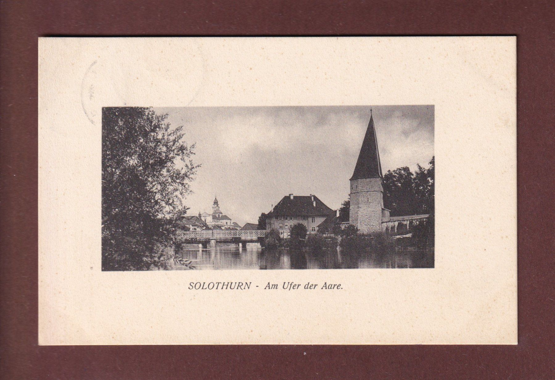 Cartoline postali: SOLOTHURN - Am Ufer der Aare - 1909 – Usato da Pully venduto da nicecards-shop