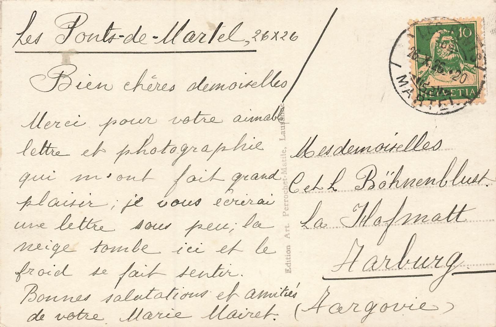 Cartoline postali: Les Ponts-de-Martel – Usato da Schwyz venduto da Seffi56 1