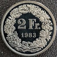 2 Franken 1983 stgl. / aus Münzsatz