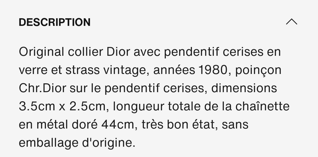 Dior Ketten: Collier cerises Christian Dior vintage – Gebraucht aus Chêne-Bourg von chsandra34 5
