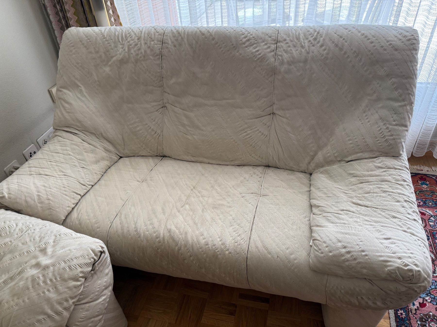 Divani: Zweisitzer Sofa, weisser Stoff – Usato da Schlieren venduto da rom_7z6m