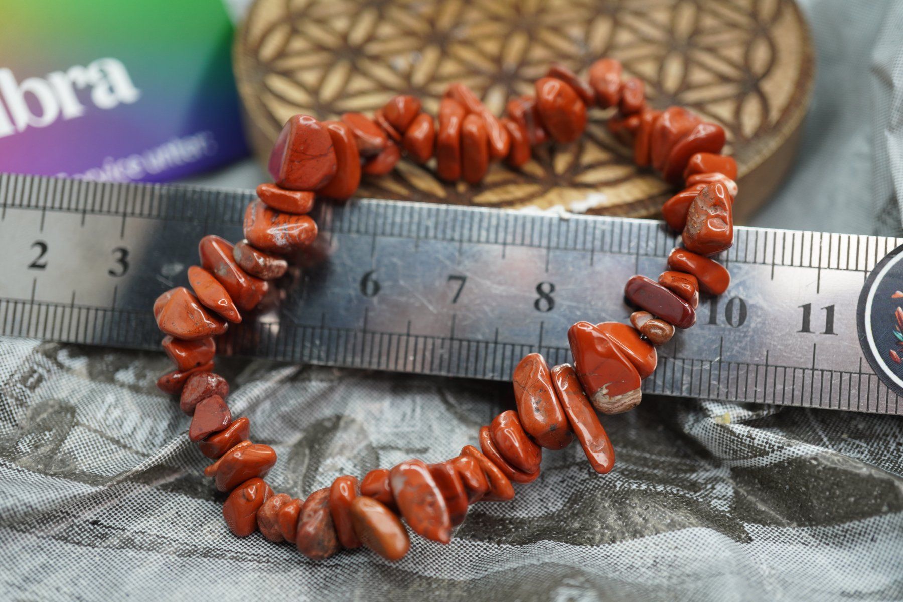 Minerali & Pietre curative: Jaspis rot Splitter elastisches Armband  Ab 1.- – Nuovo e nell'imballaggio originale da Eschenbach SG venduto da topstone 3