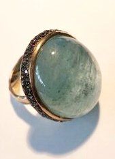 Anelli: Aquamarin Ring Grösse 56 Silber vergoldet – Nuovo (secondo la descrizione) da Zürich venduto da Bieter04 4
