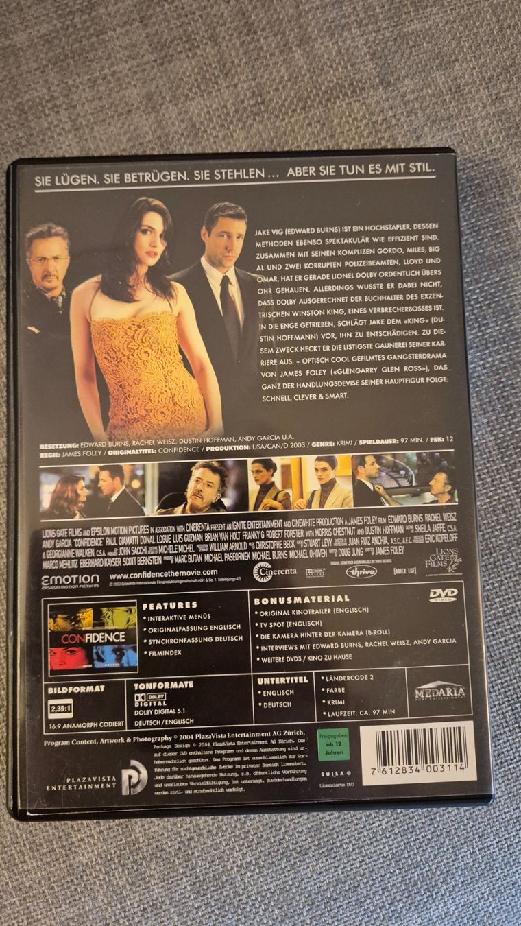 Tous les DVDs: DVD - Confidence – D'occasion à Elsau par 1995staub 1
