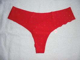 VICTORIA'S SECRET NO SHOW THONG, S,NEU, MIT GOLDENEN PUNKTEN