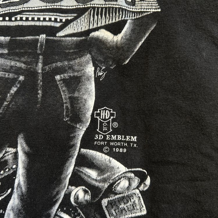 Vintage 1988 Harley Davidson 3D emblem T-shirt 80s 90s 3