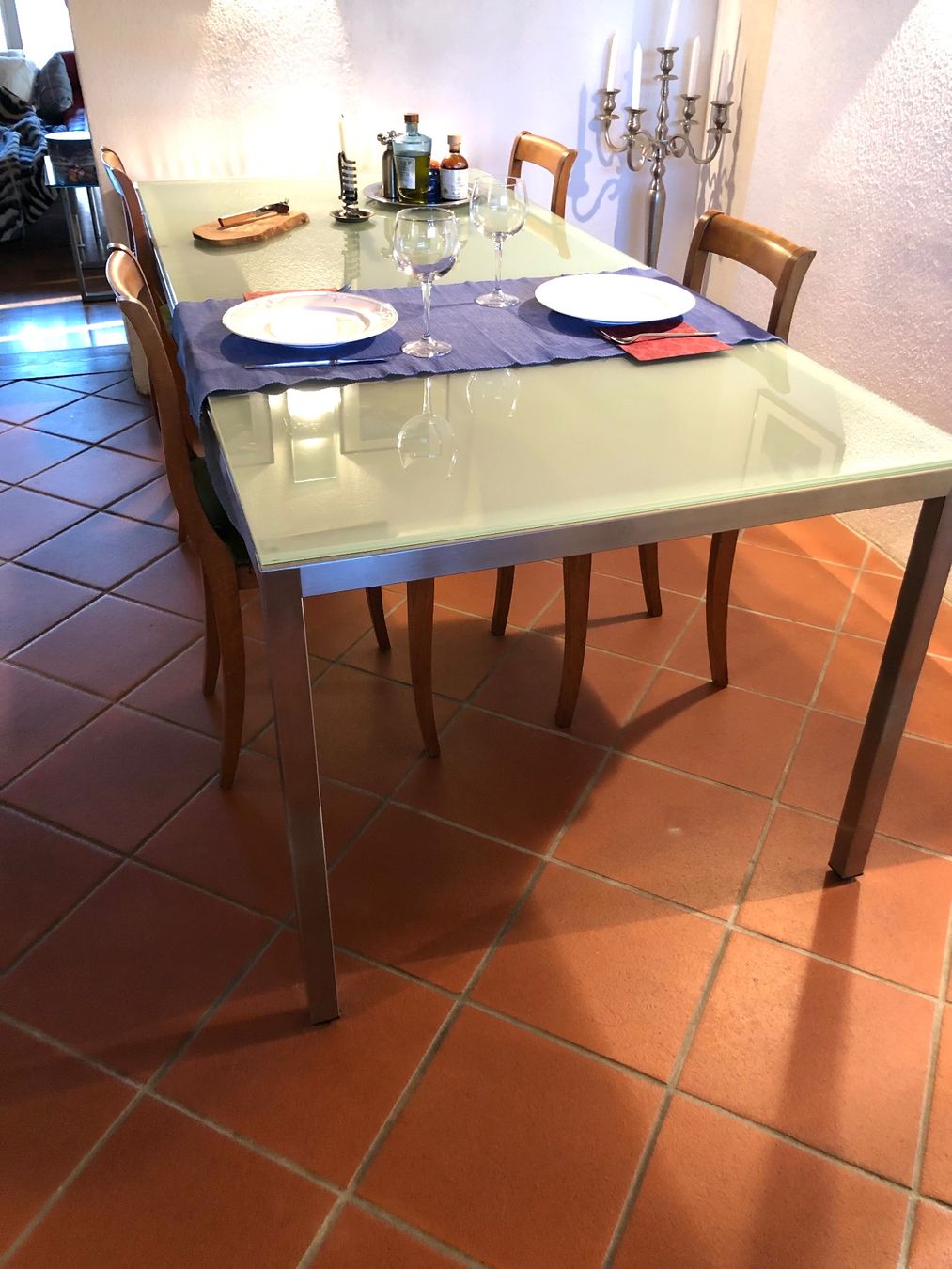 Tavoli: Glastisch, Edelstahltisch – Usato da Oberkulm venduto da Weberlisa 1