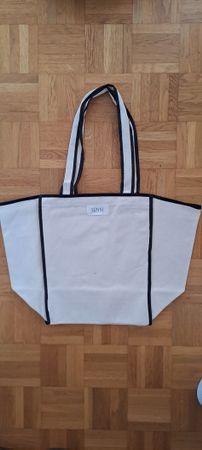 Tote Bag Sezane weiss schwarz neu