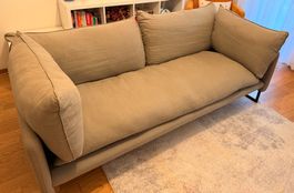 Bequemes 3er-Sofa Hellgrau