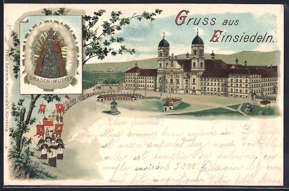Cartes postales: Litho Einsiedeln, Gnaden-Mutter, Mönche – D'occasion à Berlin par bartko-reher