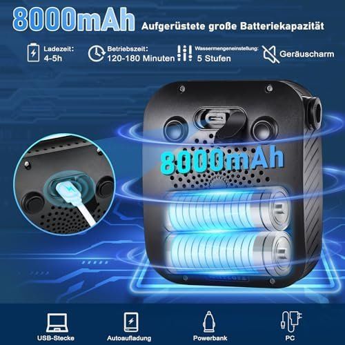Docce: Camping Dusche 8000mAh Campingdusche Tragbare Pumpe Mobile – Nuovo e nell'imballaggio originale da Hundwil venduto da Stallone5 2
