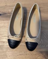 Chanel Ballerinas beige/schwarz, Gr. 38.5