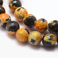 Achat Feuerachat gefärbt gelb-orange 6mm 1Strang