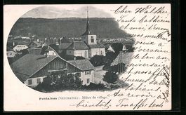 AK Fontaines, Milieu du Village, 1902