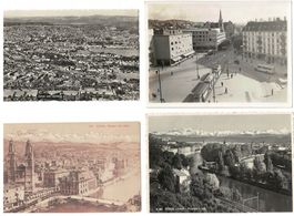 4 Karten von Stadt Zürich, gelaufen