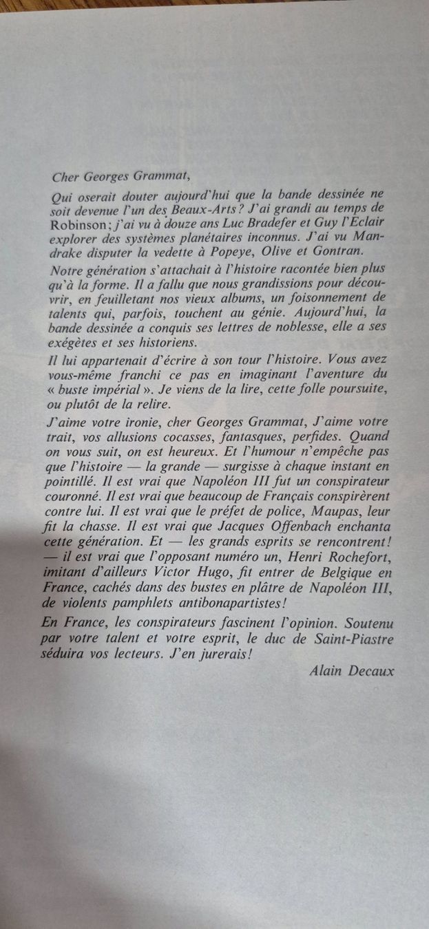 Fumetti: Le Duc de Saint-Piastre - Le Buste Impérial - BD EO 1973 BE – Usato da Grand-Lancy venduto da loi_599y 3