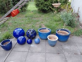 Gartendeko blau diverses