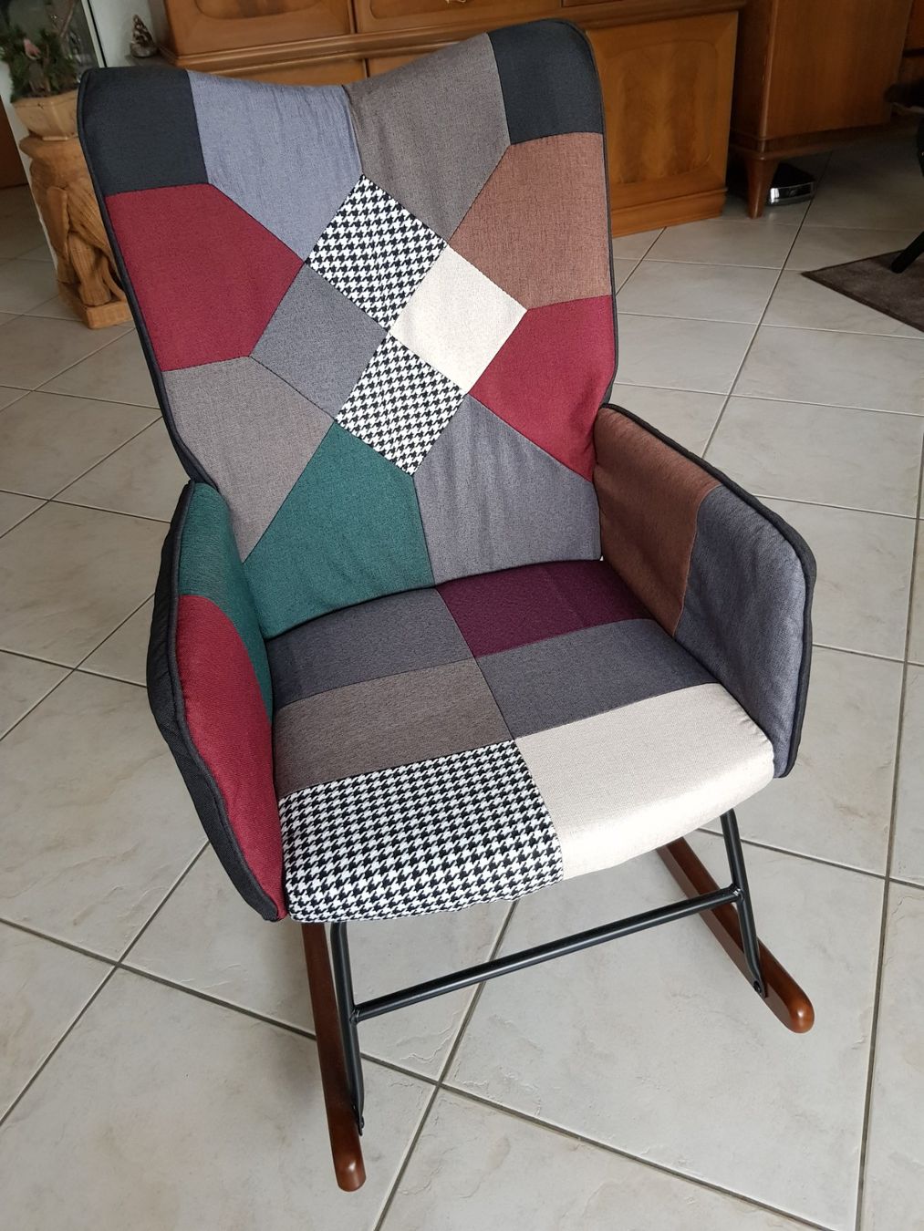 Vidaxl Sedie: Schaukelstuhl mit Patchwork Stoff, neuwertig! – Nuovo (secondo la descrizione) da Berneck venduto da heikodzint