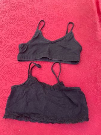2 Mädchen BH Top schwarz 134/140