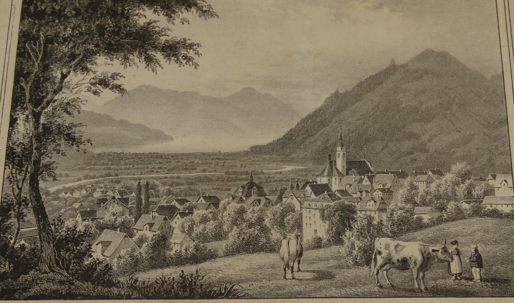 Incisioni: SCHWYZ, LITHOGRAPHIE UM 1840 – Usato da Grüningen venduto da Kartensammler 2
